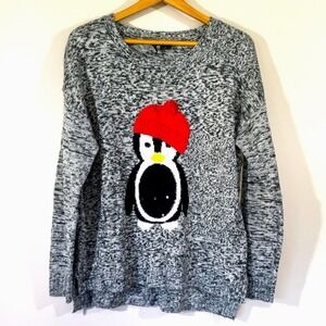 Penquin Applique Knit‎ Ugly Christmas Sweater Size XL Novelty Winter Holiday